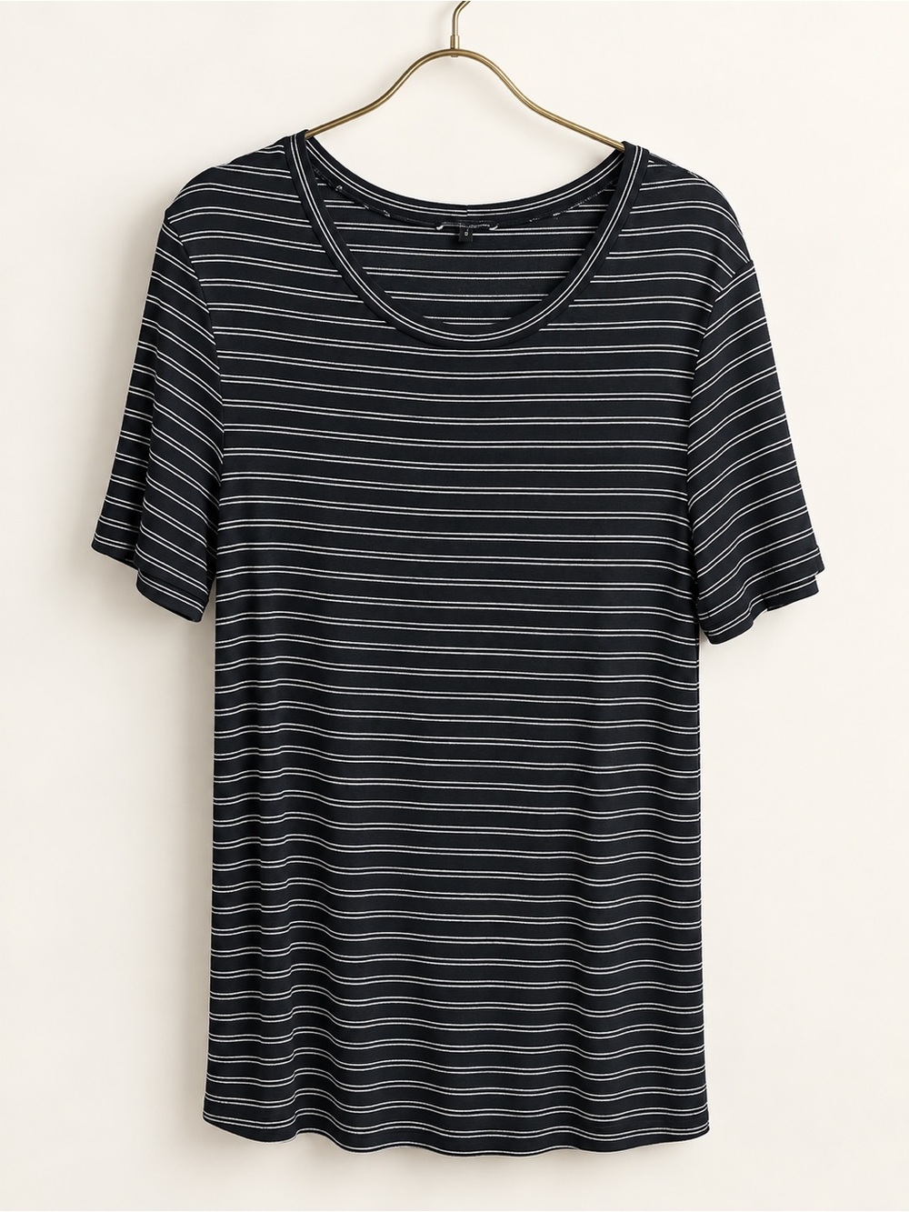 Universal Standard Foundation Striped Tee Black White Size S 14–16